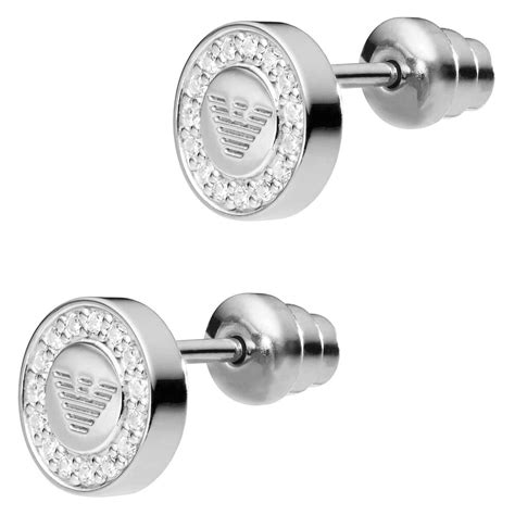 armani earrings fake|armani silver stud earrings.